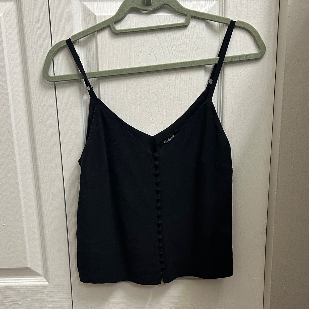 Madewell Black Camisole with Button Detail